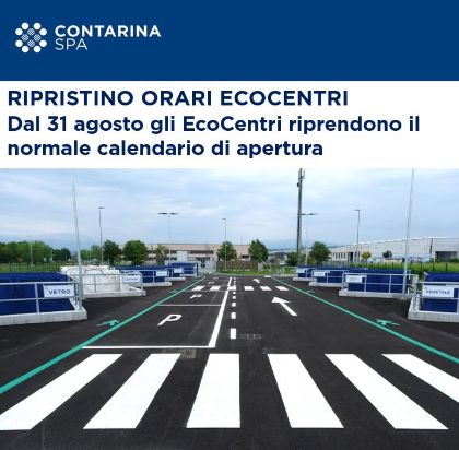 Ripristino orari EcoCentri Contarina