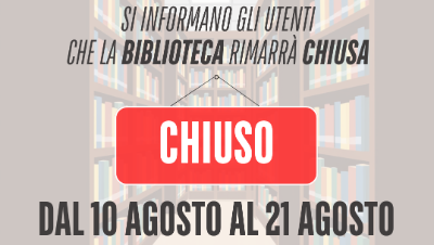 banner chiusura biblioteca