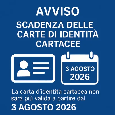Avviso scadenza CARTA D’IDENTITA’ CARTACEA