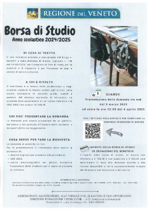 locandina borsa di studio 20242025